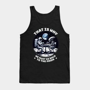 Alien vs. Astronaut – Chess Moon Landing Space Tank Top